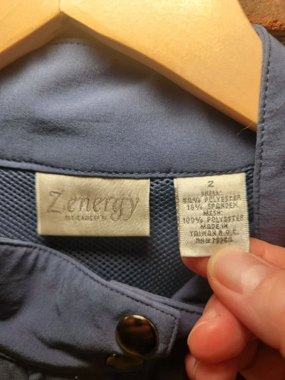 Chico's Zenergy Women's Sz 2 Blue Utility Vest Zip Front Stretch Travel Outdoor